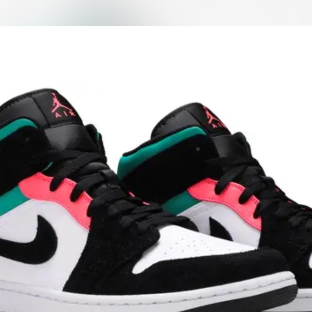 Jordan Air 1 Mid SE White Hot Punch Black Sneakers - Picture 5 of 5